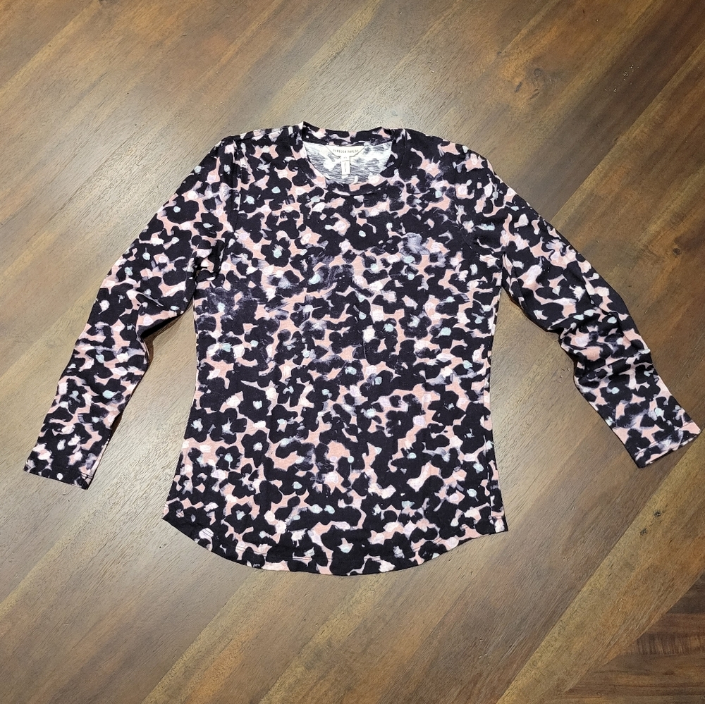 Rebecca Taylor Abstract Floral Long Sleeve Top